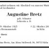 Schuster Augustine 1925-2013 Todesanzeige